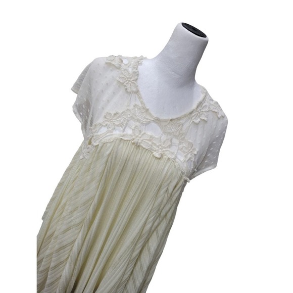 Free People Stars Align Swiss Dot Lace Flowy Sheer Boho Babydoll Tank Top Size M - Picture 3 of 15